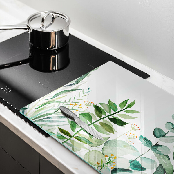 Steklena podloga za rezanje Ilustracija rastlinskih listov