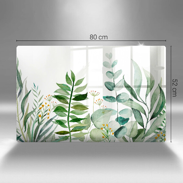 Steklena podloga za rezanje Ilustracija rastlinskih listov
