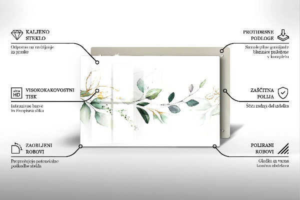 Steklena podloga za rezanje Akvarelni listi