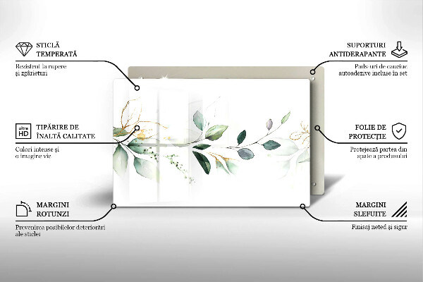 Steklena podloga za rezanje Akvarelni listi