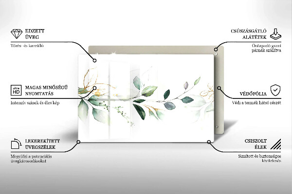 Steklena podloga za rezanje Akvarelni listi