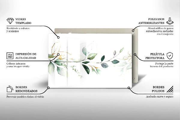 Steklena podloga za rezanje Akvarelni listi