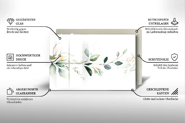 Steklena podloga za rezanje Akvarelni listi