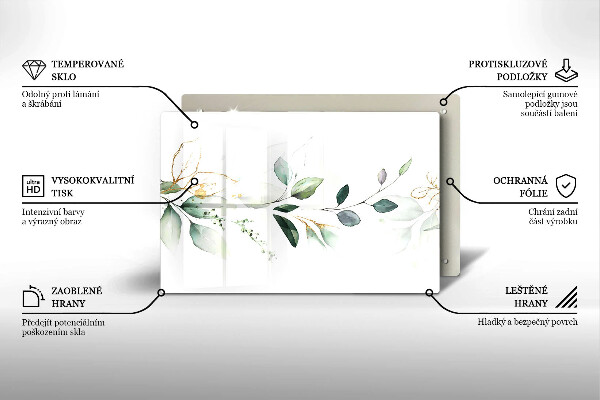 Steklena podloga za rezanje Akvarelni listi