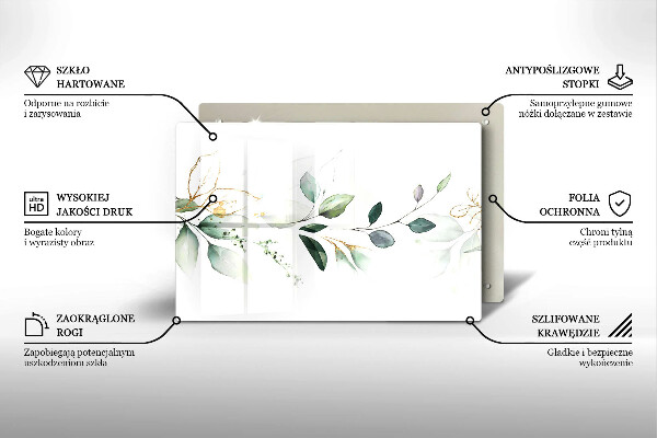 Steklena podloga za rezanje Akvarelni listi