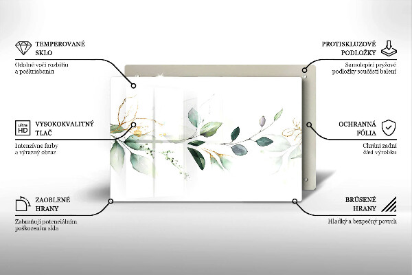 Steklena podloga za rezanje Akvarelni listi