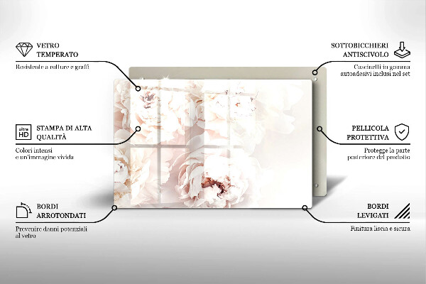 Steklena podloga za rezanje Pastelne potonike