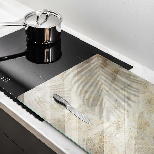 Steklena podloga za rezanje Palmovi listi in pesek