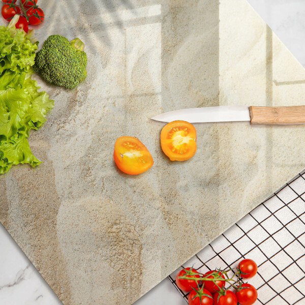 Steklena podloga za rezanje Palmovi listi in pesek