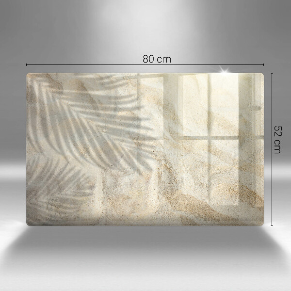 Steklena podloga za rezanje Palmovi listi in pesek