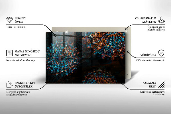 Steklena podloga za rezanje Boho vintage kolesa