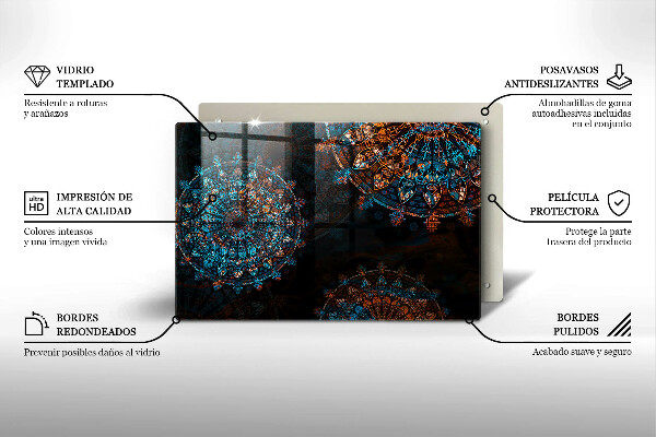 Steklena podloga za rezanje Boho vintage kolesa