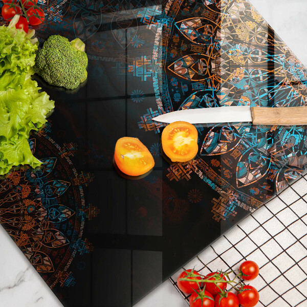 Steklena podloga za rezanje Boho vintage kolesa