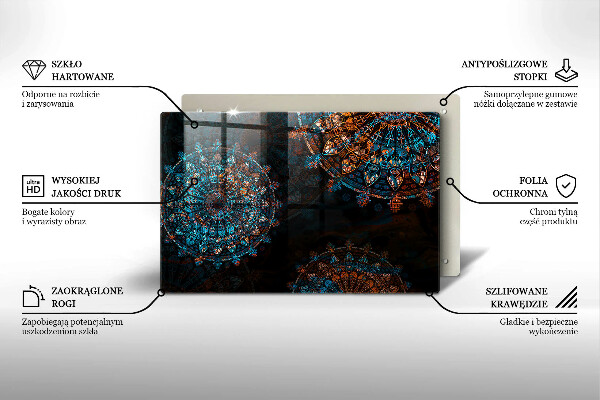 Steklena podloga za rezanje Boho vintage kolesa