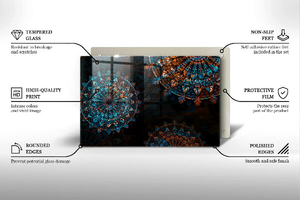 Steklena podloga za rezanje Boho vintage kolesa