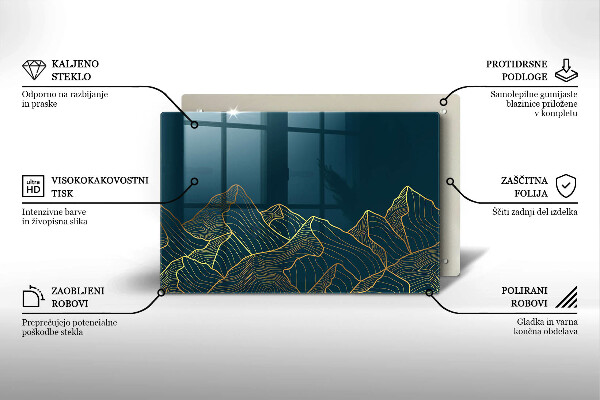 Steklena podloga za rezanje Abstraktne gore