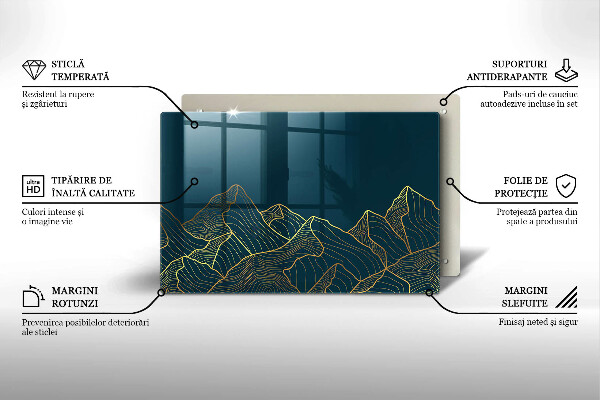 Steklena podloga za rezanje Abstraktne gore