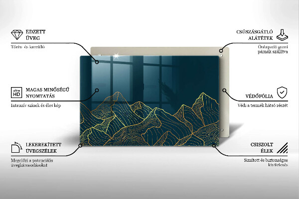 Steklena podloga za rezanje Abstraktne gore