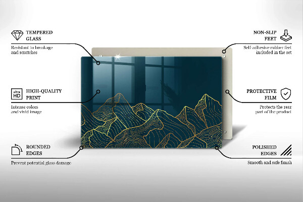 Steklena podloga za rezanje Abstraktne gore