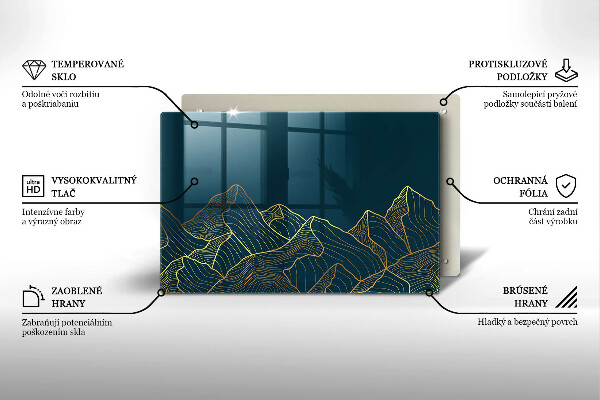 Steklena podloga za rezanje Abstraktne gore