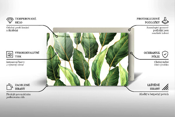 Steklena podloga za rezanje Bananini listi