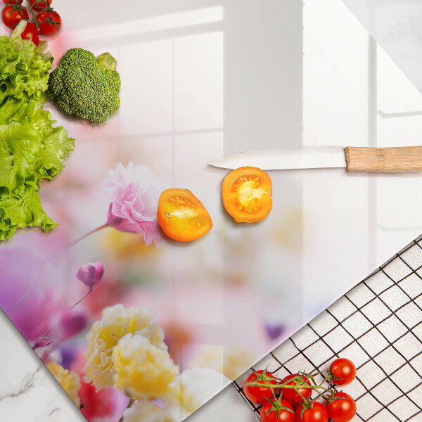 Steklena podloga za rezanje Cvetlični travnik