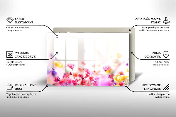 Steklena podloga za rezanje Cvetlični travnik