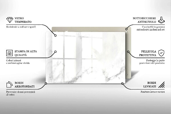 Steklena podloga za rezanje Moderni marmor