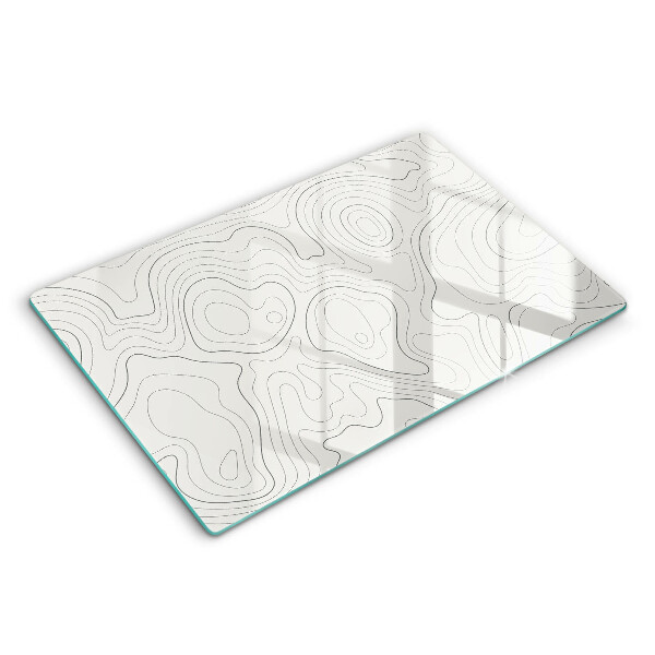 Steklena podloga za rezanje Line art design