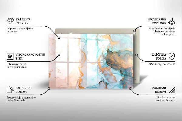 Steklena podloga za rezanje Marmorna abstrakcija