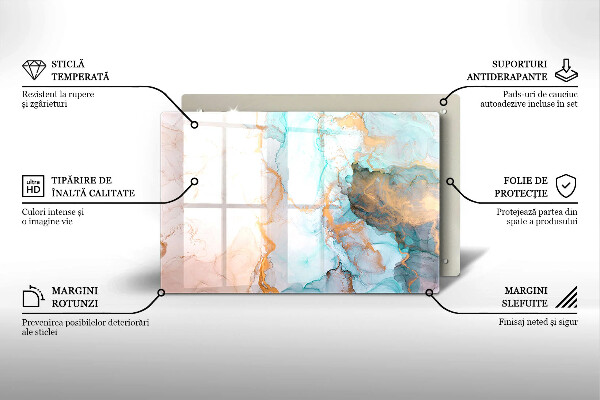 Steklena podloga za rezanje Marmorna abstrakcija
