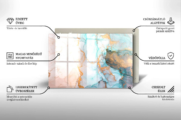 Steklena podloga za rezanje Marmorna abstrakcija