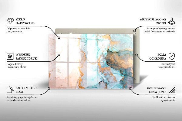 Steklena podloga za rezanje Marmorna abstrakcija
