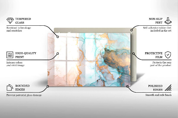 Steklena podloga za rezanje Marmorna abstrakcija