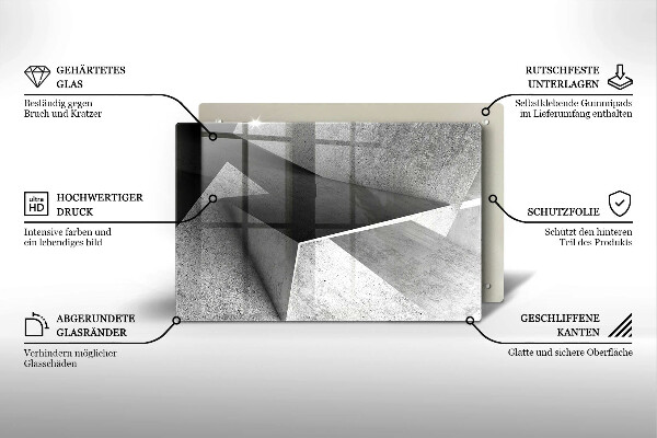Steklena podloga za rezanje Konkretna abstrakcija