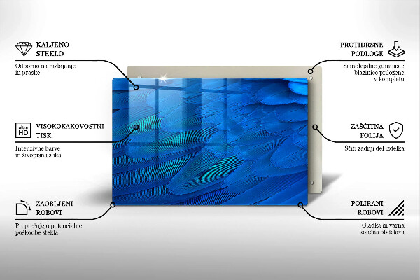 Steklena podloga za rezanje Ptičje perje