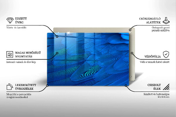 Steklena podloga za rezanje Ptičje perje