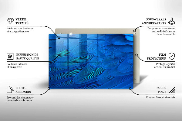 Steklena podloga za rezanje Ptičje perje