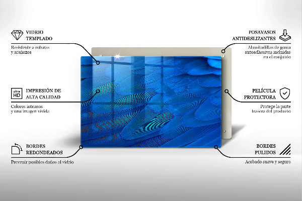 Steklena podloga za rezanje Ptičje perje