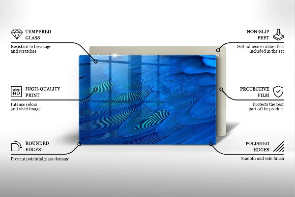 Steklena podloga za rezanje Ptičje perje