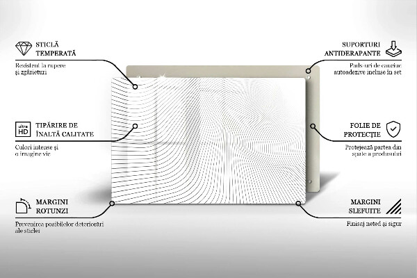 Steklena podloga za rezanje Vzorec modernih linij