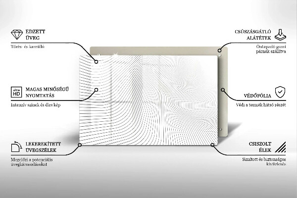 Steklena podloga za rezanje Vzorec modernih linij
