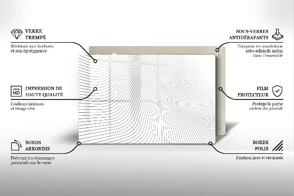 Steklena podloga za rezanje Vzorec modernih linij