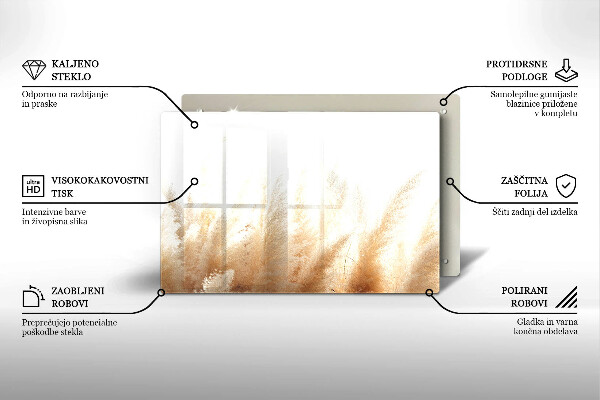 Steklena podloga za rezanje Pampaška trava