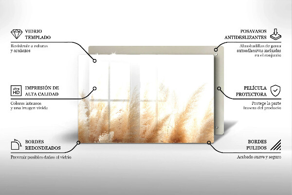 Steklena podloga za rezanje Pampaška trava