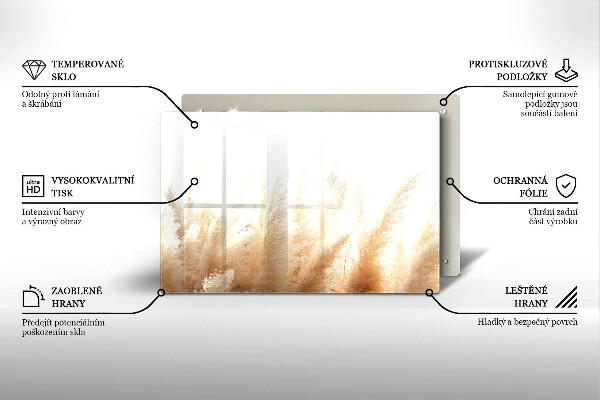 Steklena podloga za rezanje Pampaška trava