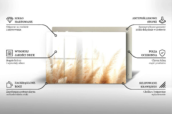 Steklena podloga za rezanje Pampaška trava