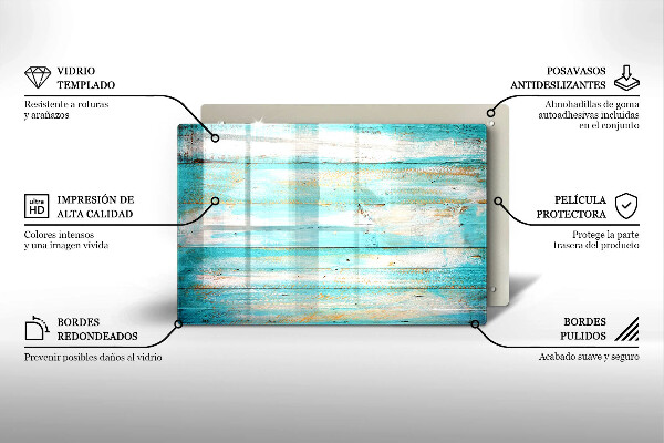 Steklena podloga za rezanje Vintage lesene plošče