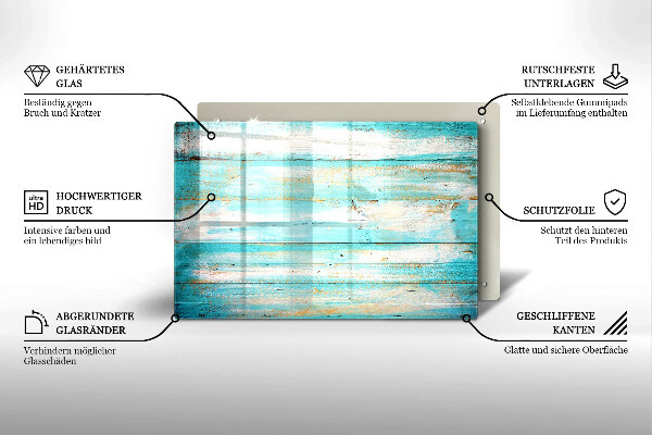 Steklena podloga za rezanje Vintage lesene plošče