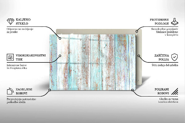 Steklena podloga za rezanje Stare vintage deske